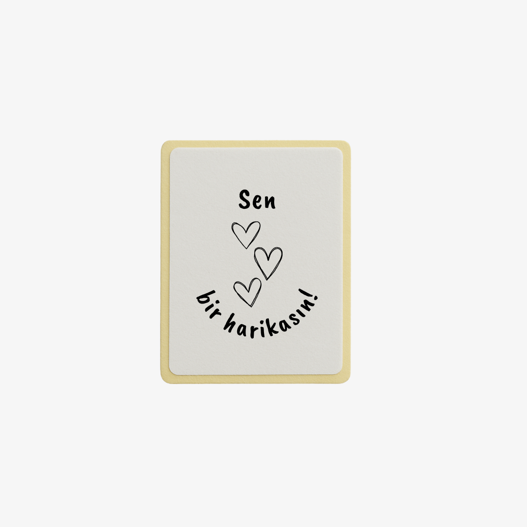 Sen Bir Harikasın Baskılı Kalp Figürlü Sticker