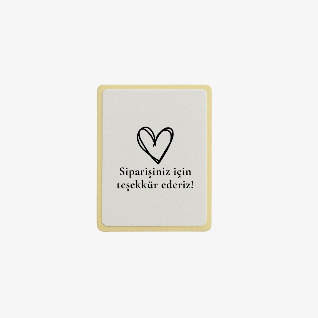 Siparişiniz için teşekkür ederiz! Yazılı Kalp Figürlü Sticker