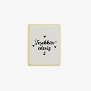 Teşekkür Ederiz Yazılı Kalp Figürlü Sticker