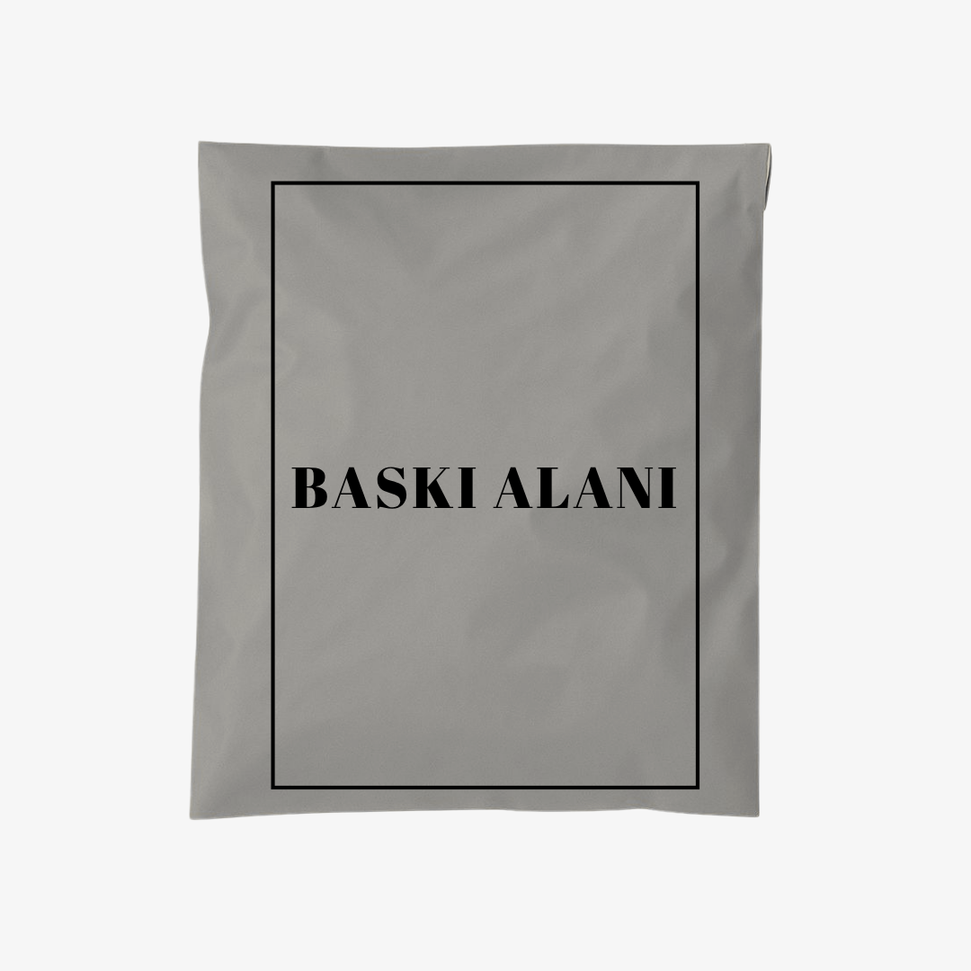 Kişiselleştirilebilir Marka Baskılı Cepsiz Gri Kargo Poşeti